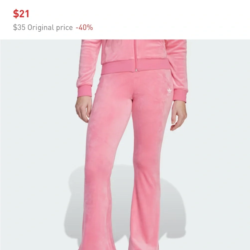 Adidas Velvet Pink Flared Pants - Picture 6 of 6